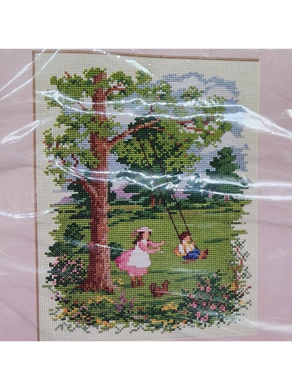 Cross Stitch Kit Swing Me Higher The Creative Circle #1677 8"x10" Vintage